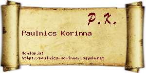 Paulnics Korinna névjegykártya